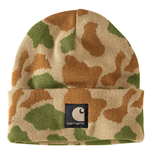 Carhartt Knit Camo Beanie - Dark Khaki/Duck Camo