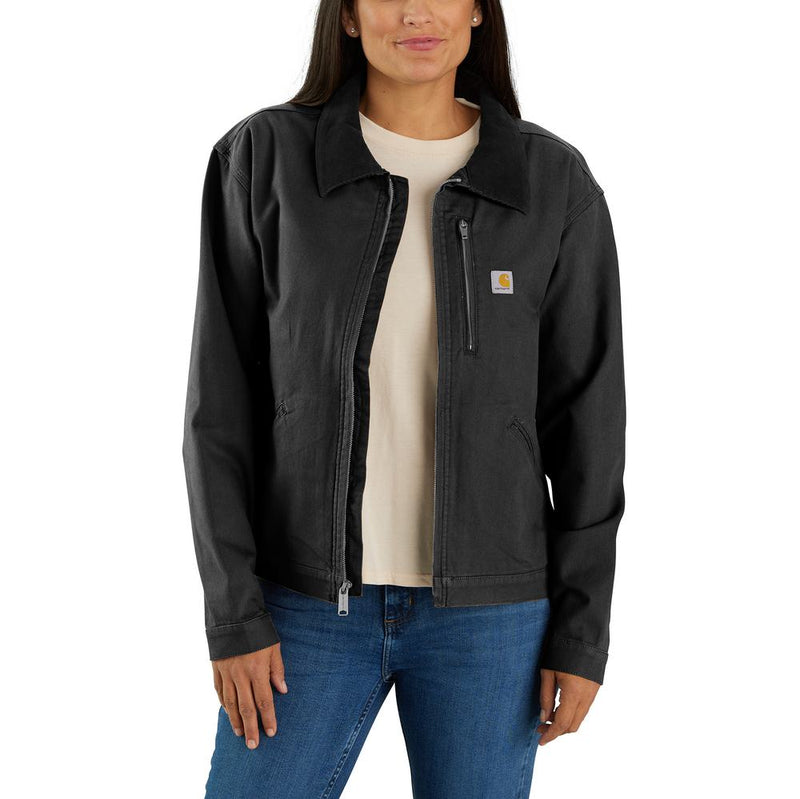 Load image into Gallery viewer, Carhartt W OJ6208 Detroit Jacket - Black - Front
