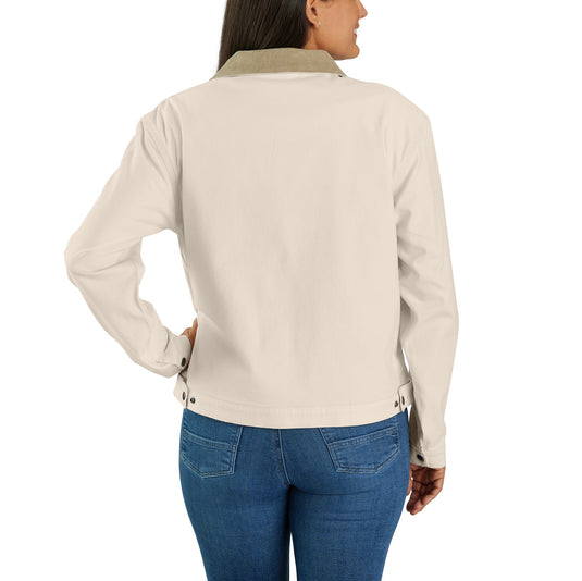 Women's Carhartt Rugged Flex® Loose Fit Canvas Detroit Jacket Natural - Back