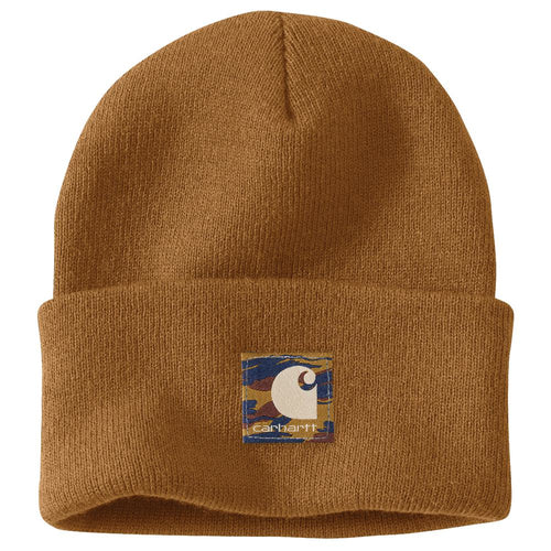 Carhartt AH6336 Camo Patch Beanie - Brown