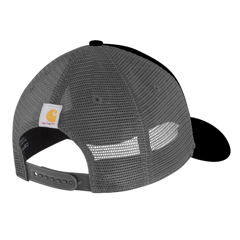 Load image into Gallery viewer, Grey mesh back of a Carhartt black cap
