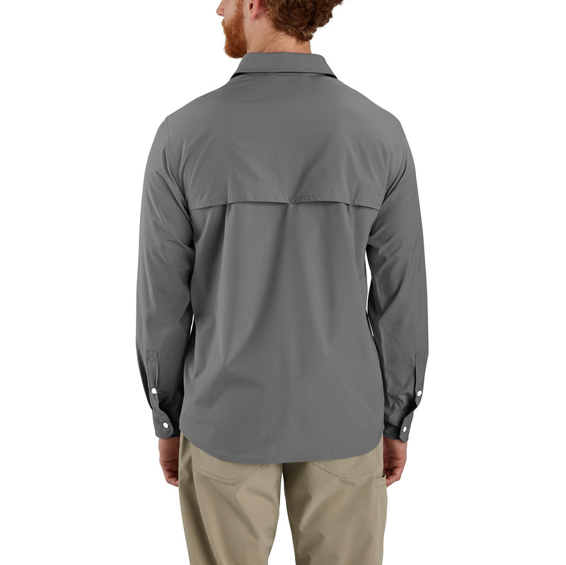 Load image into Gallery viewer, Carhartt Force Sun Defender™ Relaxed Fit Lightweight Long-Sleeve Shirt - Steel - Back

