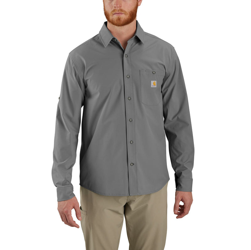 Load image into Gallery viewer, Carhartt Force Sun Defender™ Relaxed Fit Lightweight Long-Sleeve Shirt - Steel - Front
