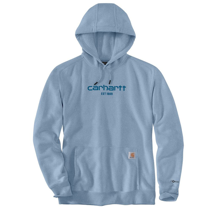 Load image into Gallery viewer, Carhartt TS5569 Force Logo Hoodie - Alpine Blue - Front
