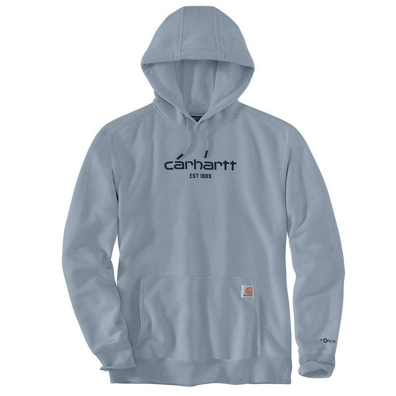 Load image into Gallery viewer, Carhartt TS5569 Force Logo Hoodie - Neptune - Front
