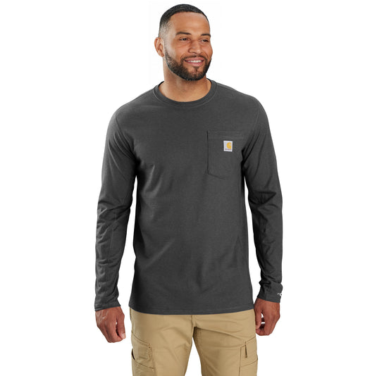 Carhartt TK6656 L/S Relaxed Force Pocket Tee - Carbon Heather