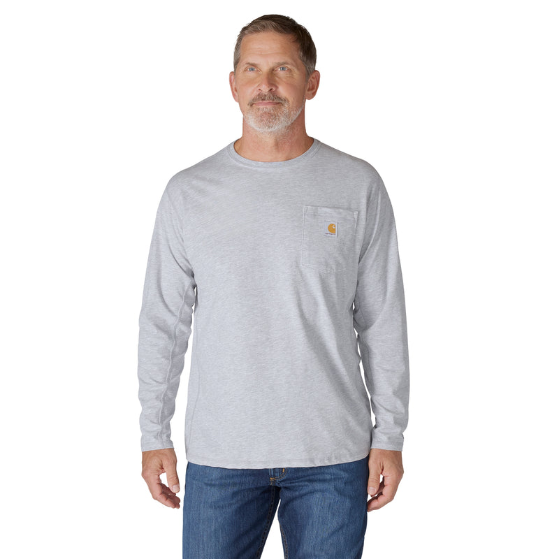 Load image into Gallery viewer, Carhartt TK6656 Long Sleeve Relaxed Force Pocket Tee - Heather Gray
