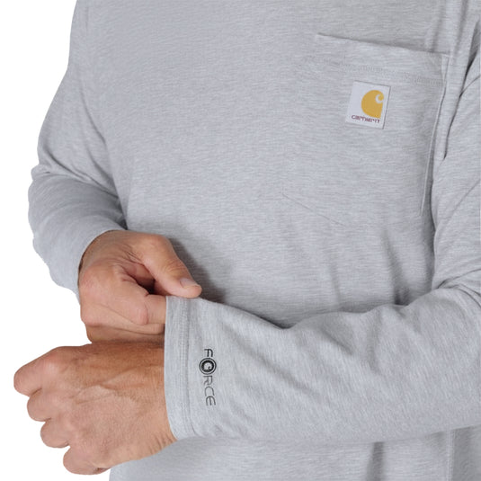 Carhartt TK6656 Long Sleeve Relaxed Force Pocket Tee - Heather Gray