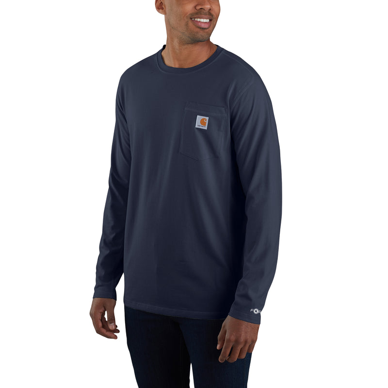 Load image into Gallery viewer, Carhartt TK6656 L/S Relaxed Force Pocket Tee - Navy
