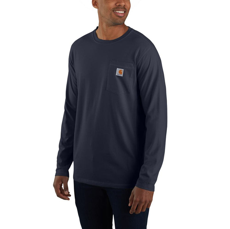 Load image into Gallery viewer, Carhartt TK6656 L/S Relaxed Force Pocket Tee - Navy
