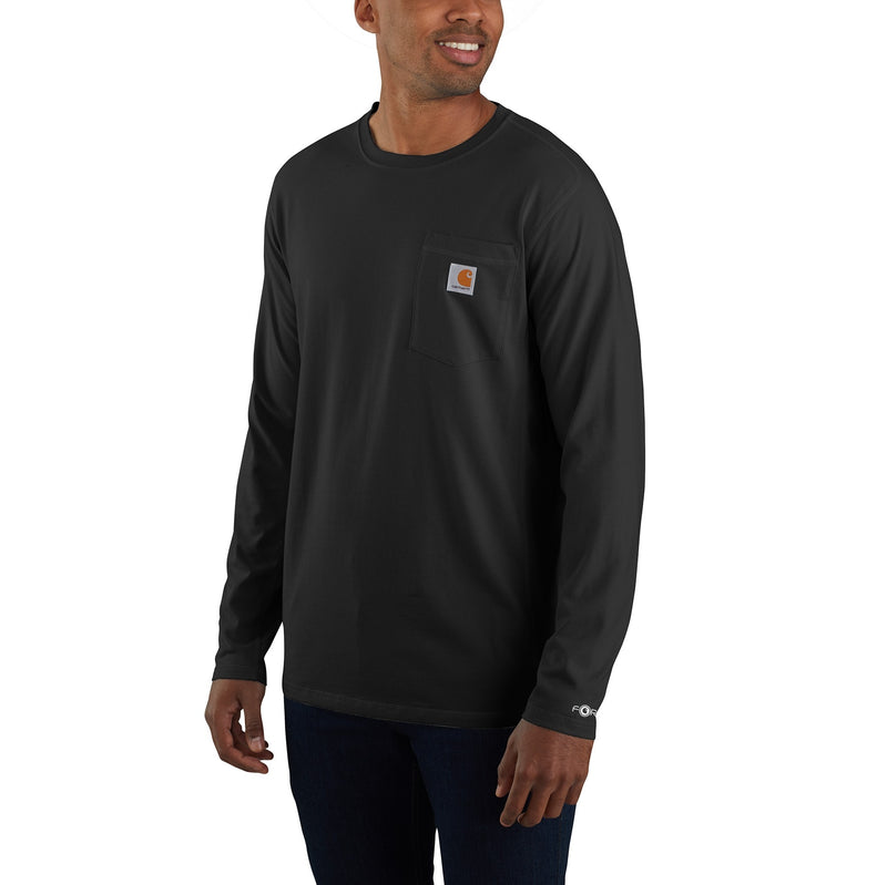 Load image into Gallery viewer, Carhartt TK6656 L/S Relaxed Force Pocket Tee - Black
