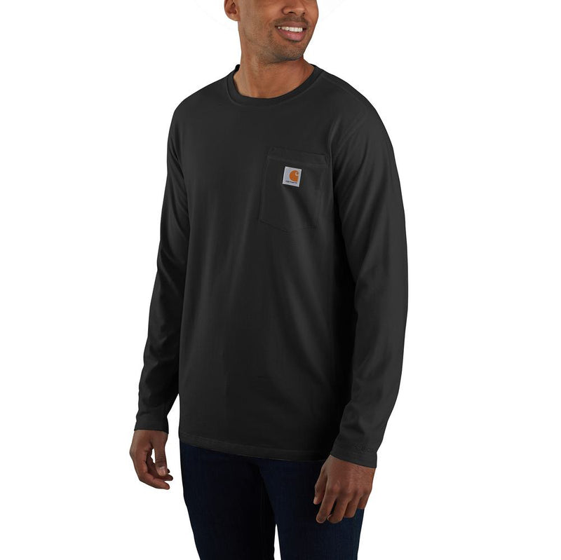 Load image into Gallery viewer, Carhartt TK6656 L/S Relaxed Force Pocket Tee - Black
