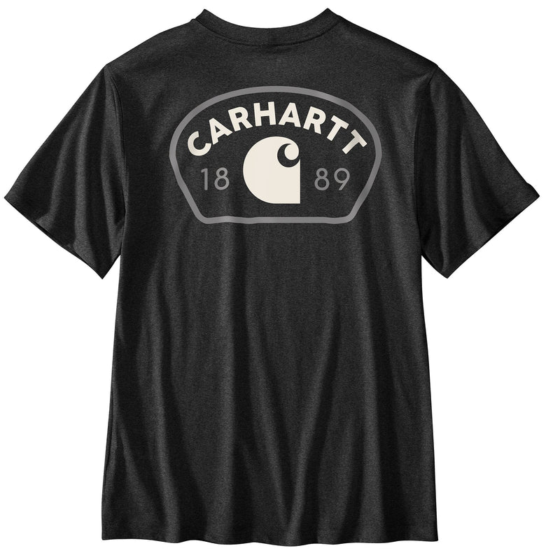 Load image into Gallery viewer, Carhartt TK6769 1889 Stamp Short Sleeve Tee - Carbon Heather - Back
