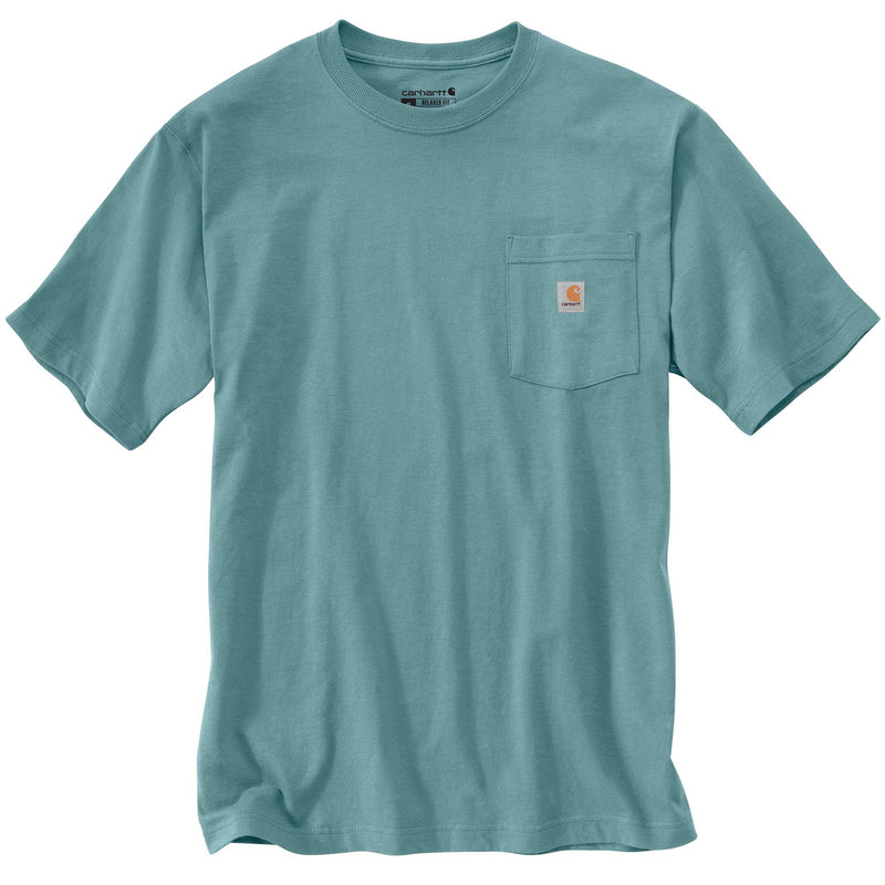 Load image into Gallery viewer, Carhartt TK6771 Lightweight Short Sleeve Built Graphic Pocket Tee - Summer Blue - Front
