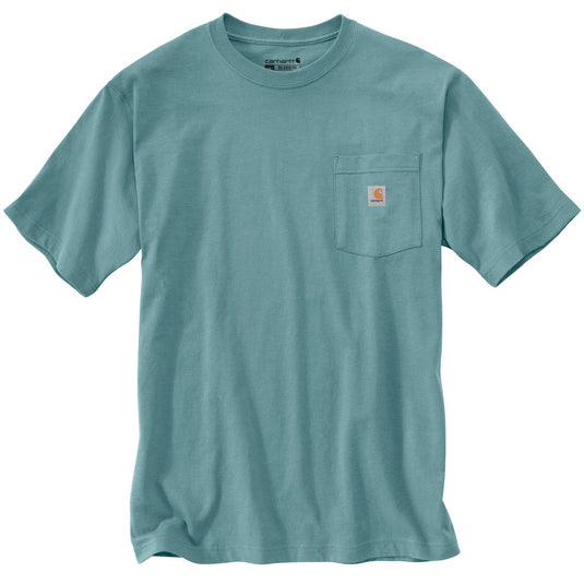 Carhartt TK6771 Lightweight Short Sleeve Built Graphic Pocket Tee - Summer Blue - Front