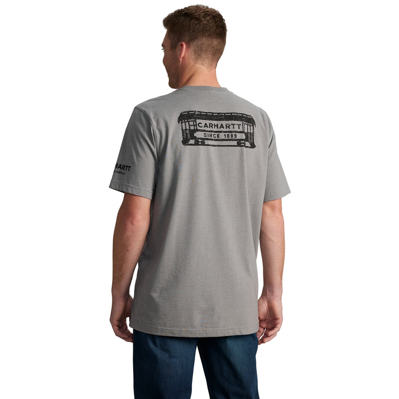 Load image into Gallery viewer, Carhartt TK6772 Short Sleeve Streetcar Tee - Weathered Ash Heather - Back
