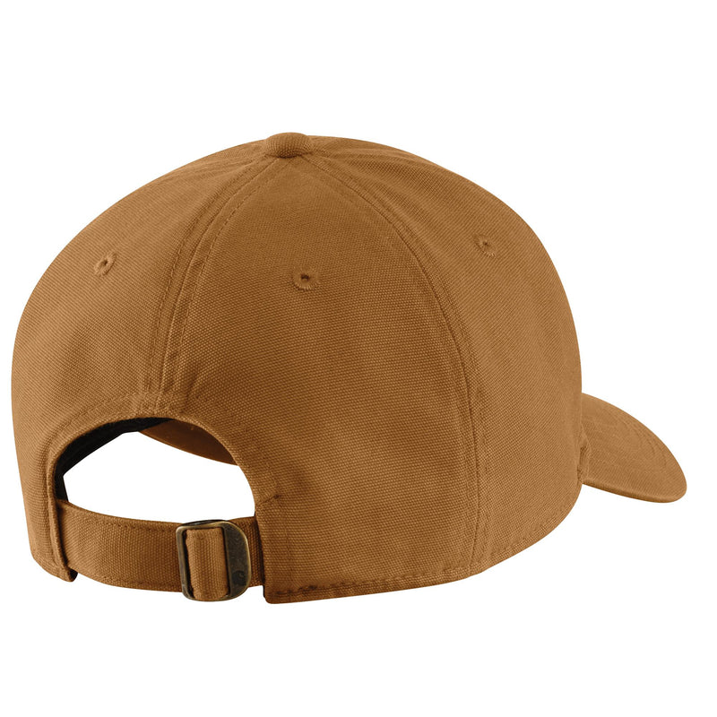 Load image into Gallery viewer, Adjustable back strap of the Women's AH6810-W cap in the Carhartt brown color. 
