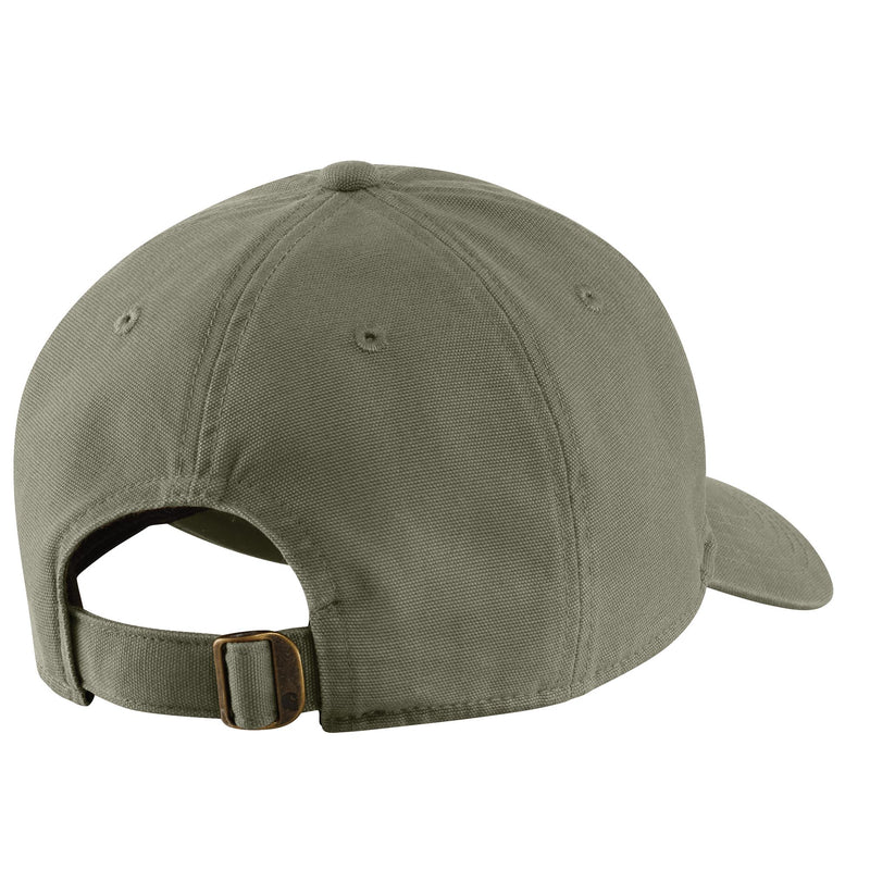 Load image into Gallery viewer, Adjustable back strap of the Women's AH6810-W cap in the olive green color. 
