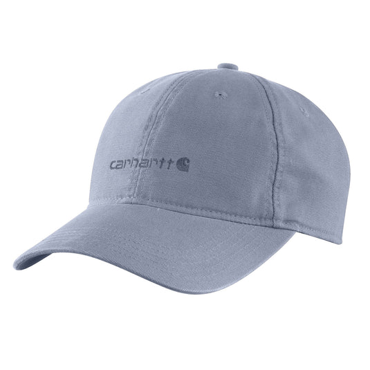 Gray-blue cap with Carhartt logo embroidered on the front.