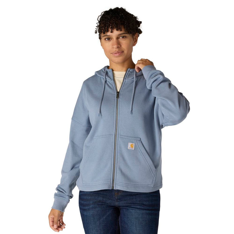 Load image into Gallery viewer, Carhartt W TS6837 Tencel Loose Fit Zip Sweatshirt - Faded Navy - Front
