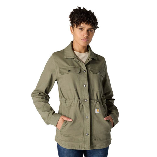 Carhartt W OC6850 Canvas Coat - Dusty Olive - Front