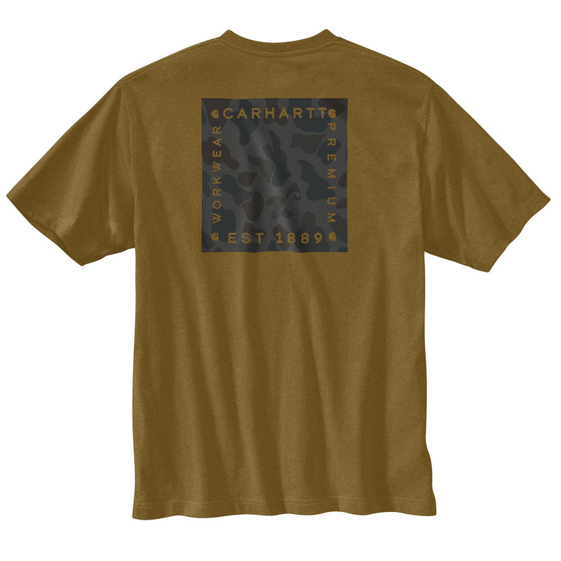 Load image into Gallery viewer, Carhartt TK6895 Short Sleeve Camo Pocket Tee - Golden Grass Heather - Back
