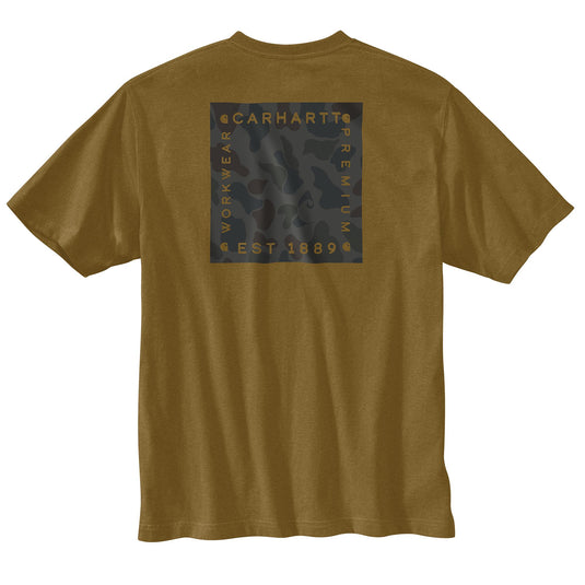 Carhartt TK6895 Short Sleeve Camo Pocket Tee - Golden Grass Heather - Back