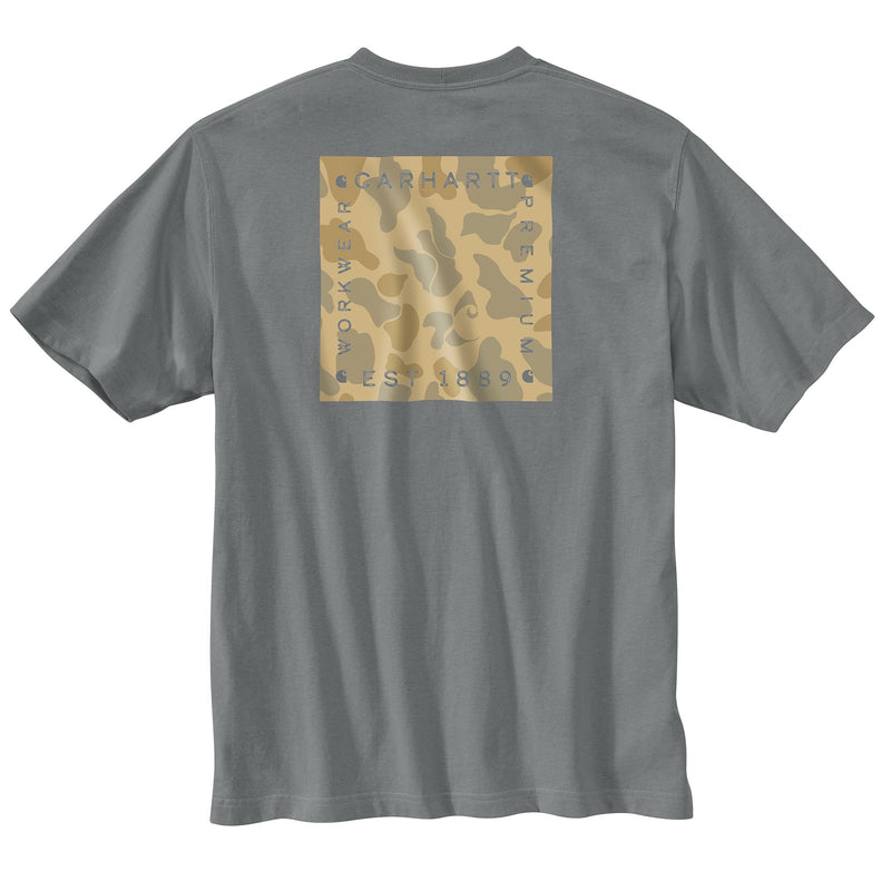 Load image into Gallery viewer, Carhartt TK6895 Short Sleeve Camo Pocket Tee - Weathered Ash Heather - Back
