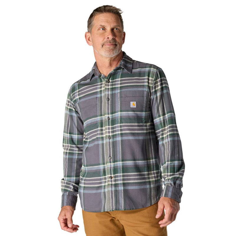 Load image into Gallery viewer, Carhartt TW5945 L/S RF MW Flannel Shirt - Gravel - Front
