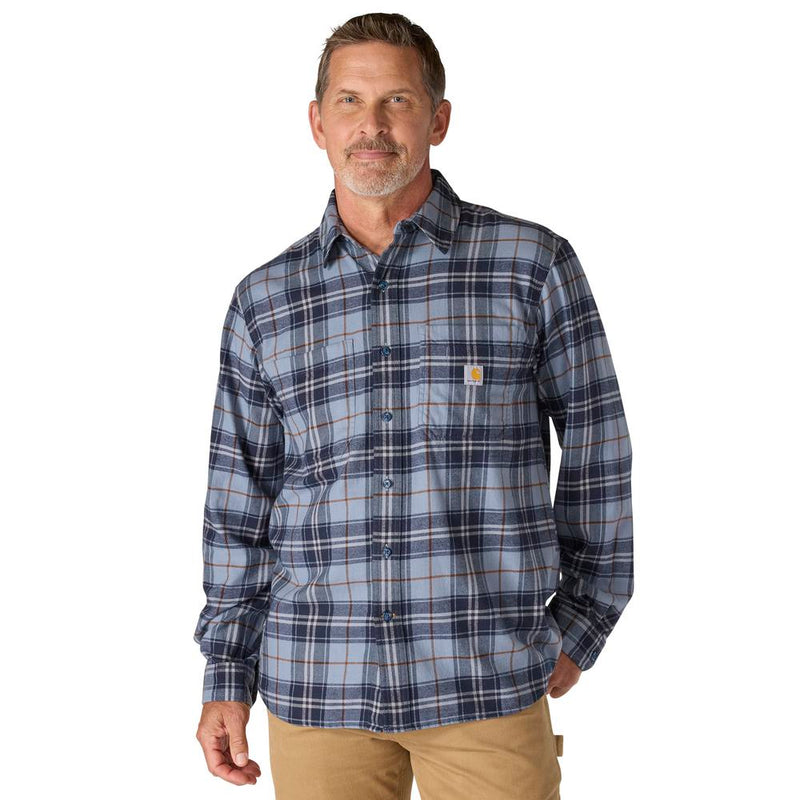 Load image into Gallery viewer, Carhartt TW5945 L/S RF MW Flannel Shirt - Faded Navy - Front
