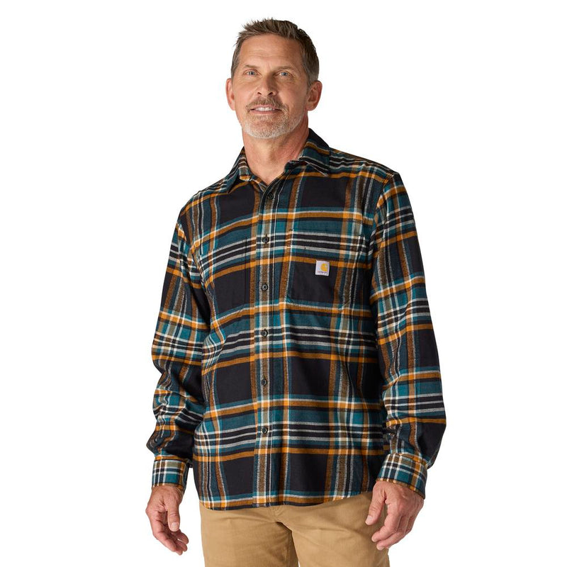 Load image into Gallery viewer, Carhartt TW5945 L/S RF MW Flannel Shirt - Black - Front

