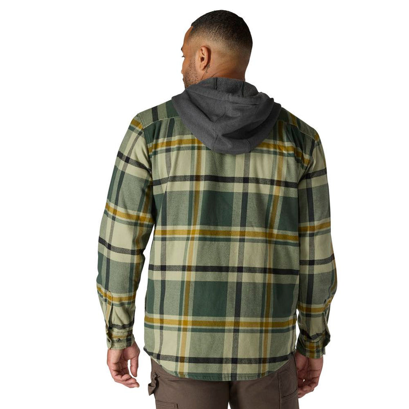 Load image into Gallery viewer, Carhartt TJ5621 RF Flannel Hooded Shirt Jac - Forestry Green - Back
