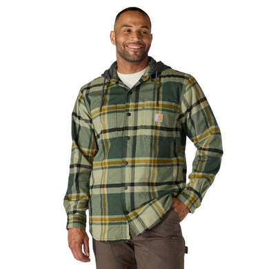 Carhartt TJ5621 RF Flannel Hooded Shirt Jac - Forestry Green - Front