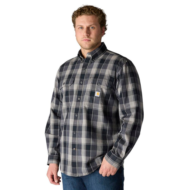 Load image into Gallery viewer, Carhartt TW4447 L/S Plaid Chambray Shirt - Black
