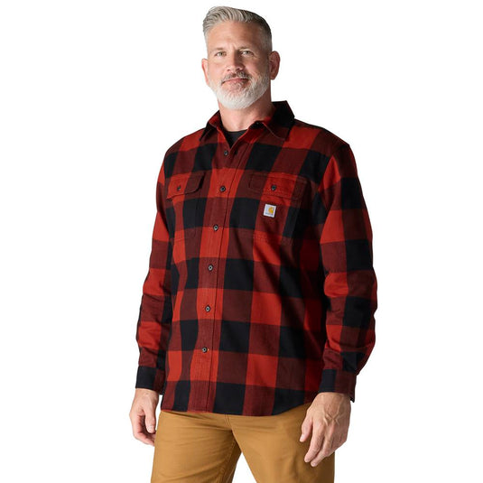 Carhartt TW4451 L/S Heavyweight Flannel - Spice Red - Front