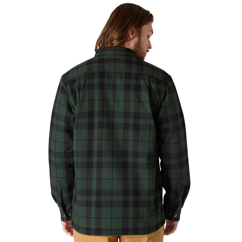 Load image into Gallery viewer, Carhartt TJ4452 Sherpa Lined Plaid Flannel - Forestry Green - Back
