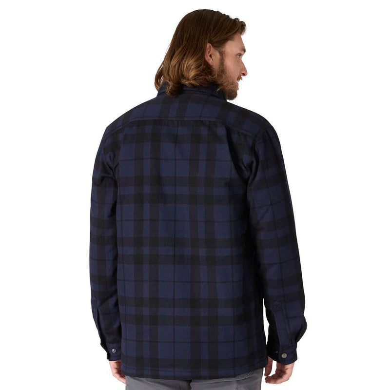 Load image into Gallery viewer, Carhartt TJ4452 Sherpa Lined Plaid Flannel - Navy - Back
