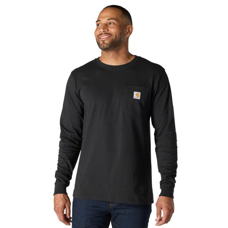 Load image into Gallery viewer, Carhartt TK7036 Pkt C L/S Tee - Black - Front
