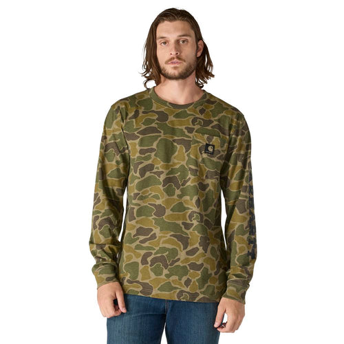 Carhartt TK7043 Pkt Camo L/S Tee - Olive Camo - Front