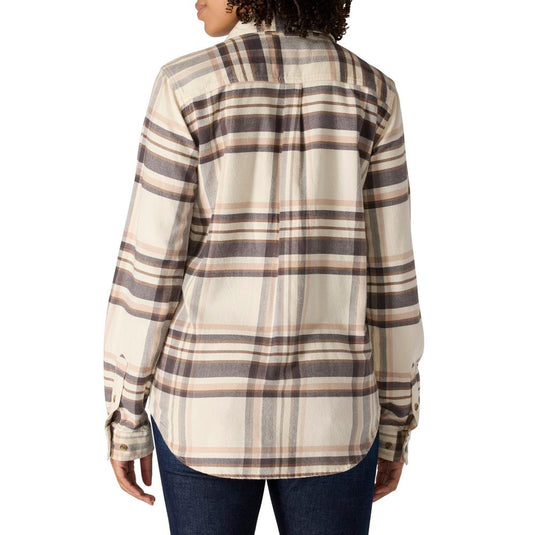 Carhartt W TW7135 Tencel Relaxed Plaid Shirt - Chalk - Back