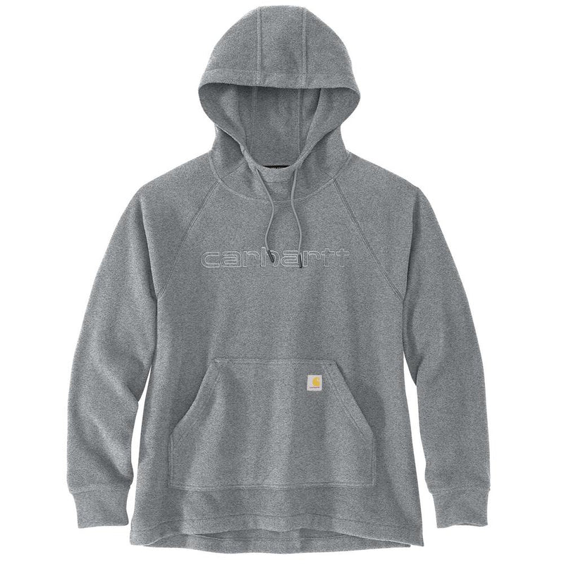 Load image into Gallery viewer, Carhartt W TS7142 Oversized Fleece Hoodie - Heather Gray - Front
