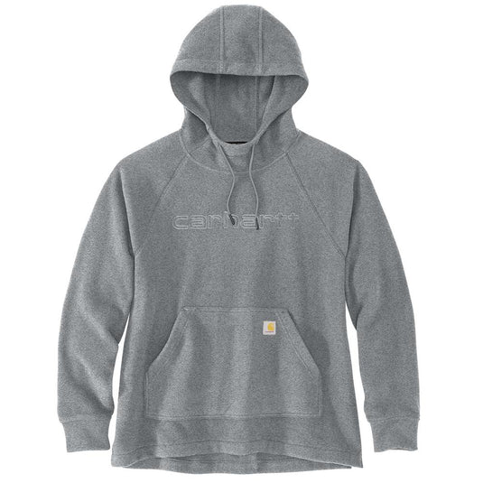 Carhartt W TS7142 Oversized Fleece Hoodie - Heather Gray - Front