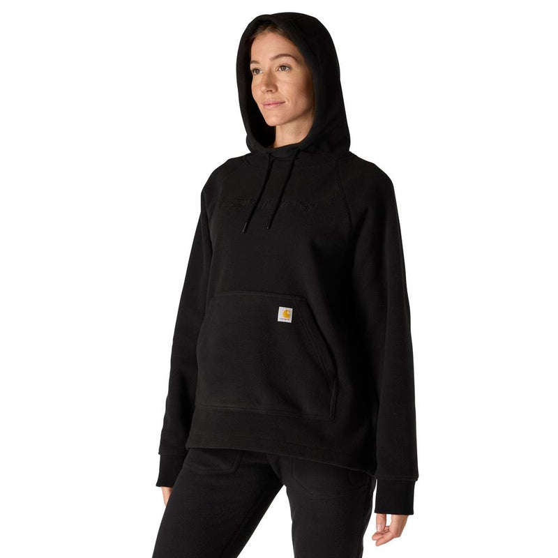 Load image into Gallery viewer, Carhartt W TS7142 Oversized Fleece Hoodie - Black - Hood
