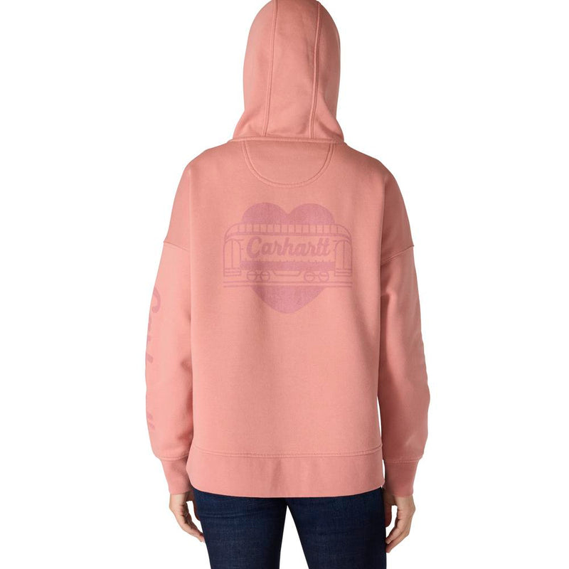 Load image into Gallery viewer, Carhartt W TS7146 Oversized Heart Sweatshirt - Rose Tint - Back
