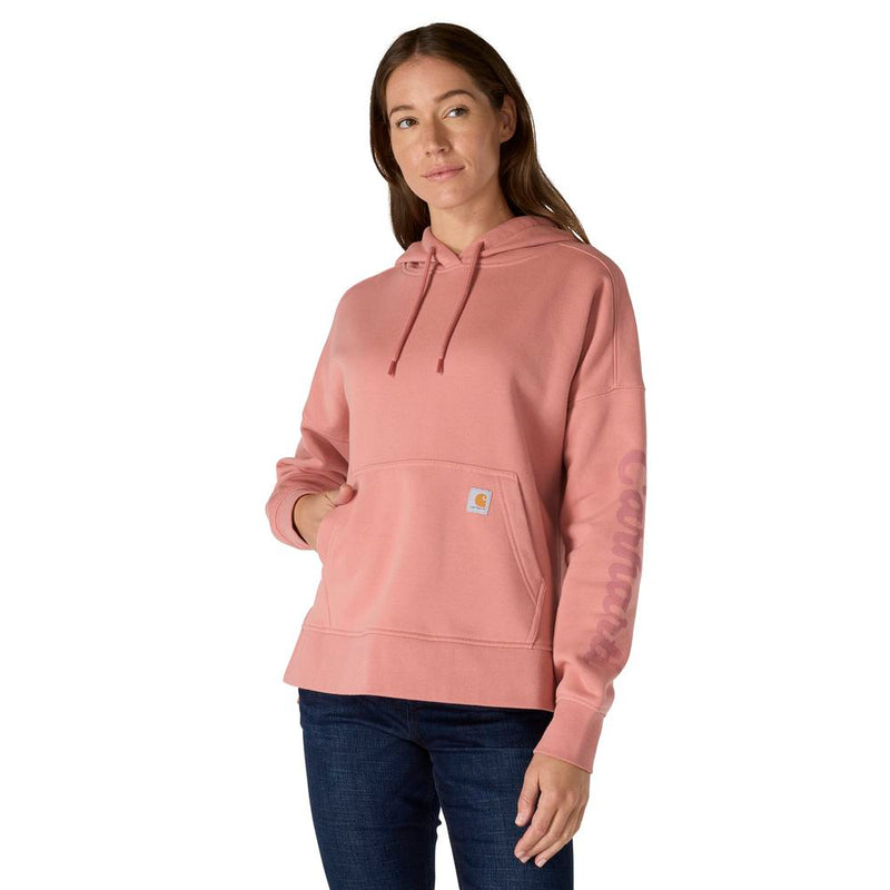 Load image into Gallery viewer, Carhartt W TS7146 Oversized Heart Sweatshirt - Rose Tint - Front
