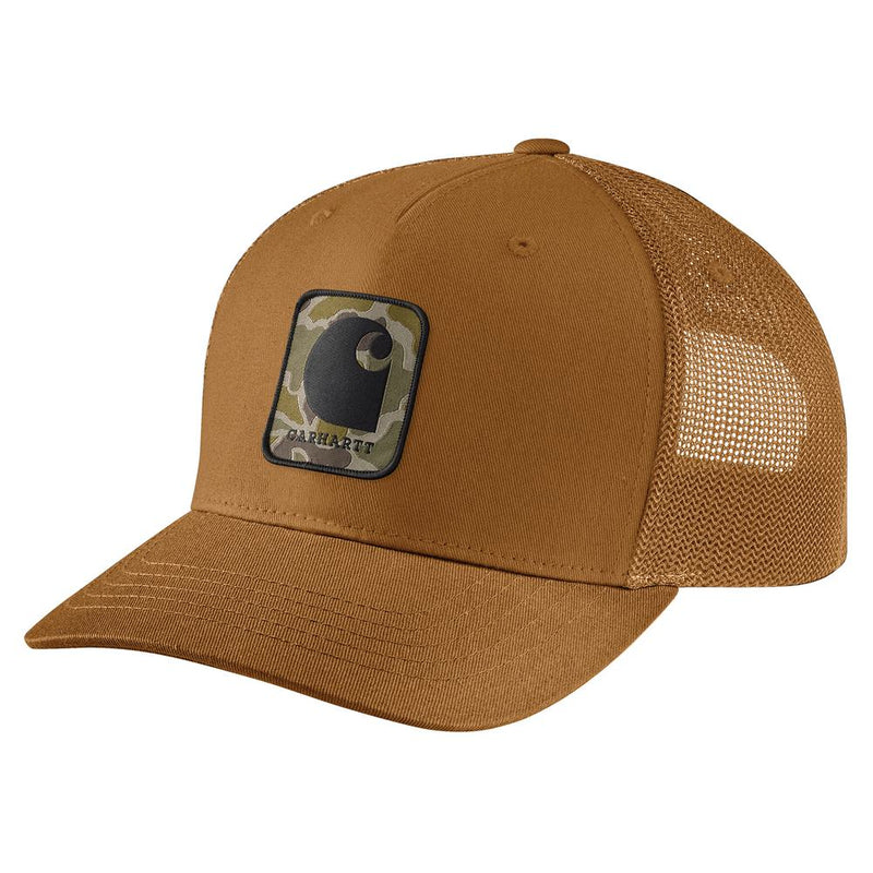 Load image into Gallery viewer, Carhartt AH7271 Camo Patch Mesh Cap - Carhartt Brown - Front
