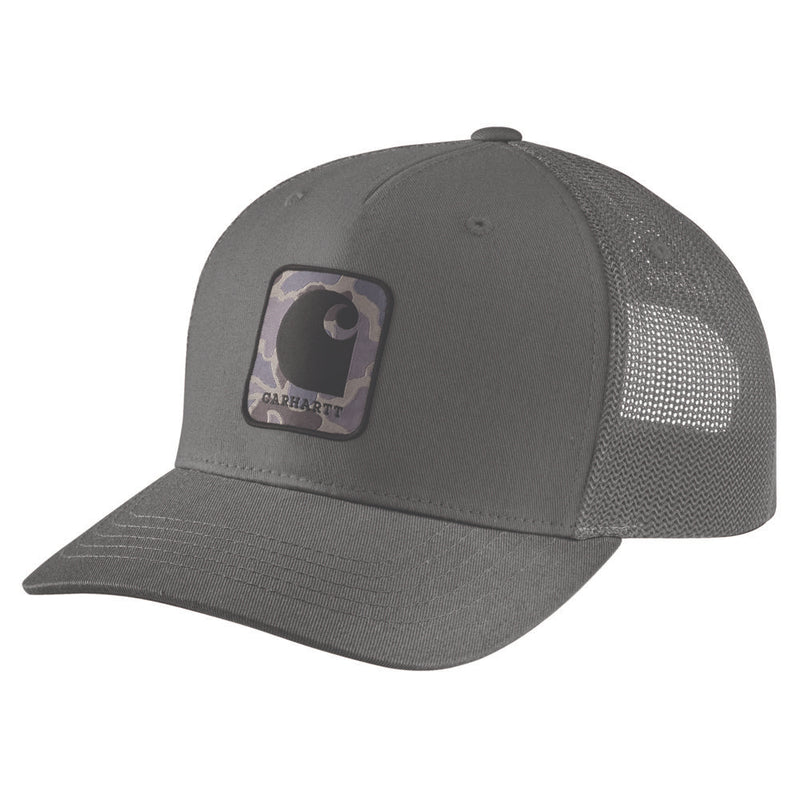 Load image into Gallery viewer, Carhartt AH7271 Camo Patch Mesh Cap - Gravel - Front
