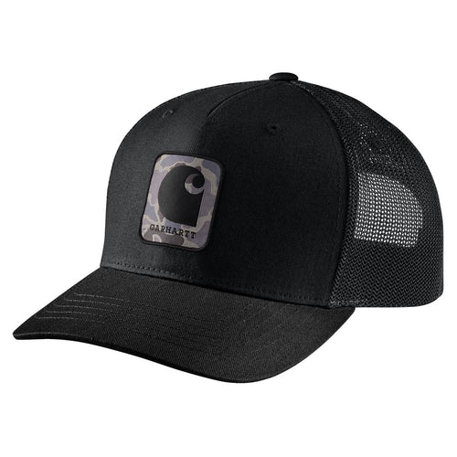Carhartt AH7271 Camo Patch Mesh Cap - Black - Front