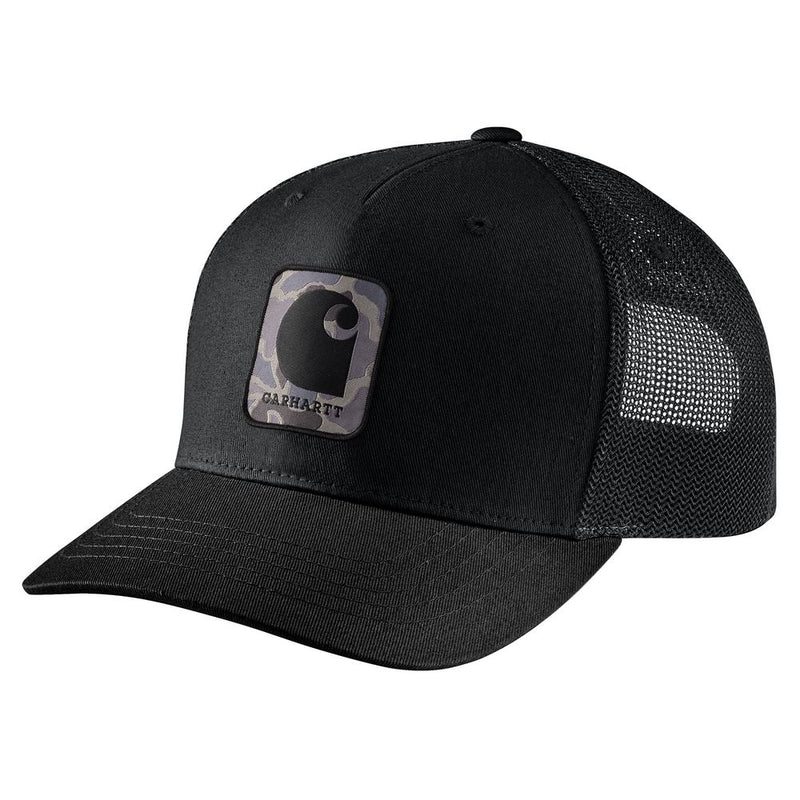 Load image into Gallery viewer, Carhartt AH7271 Camo Patch Mesh Cap - Black - Front
