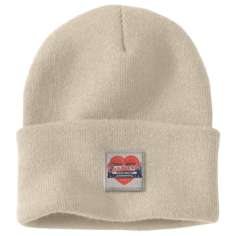 Load image into Gallery viewer, Carhartt AH7409 W Heart Patch Beanie - Oat Milk
